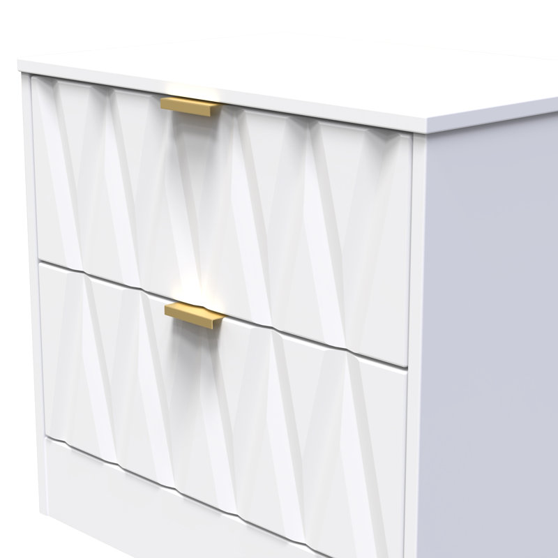 Besmir 58cm W Manufactured Wood Bedside Table, White Matt