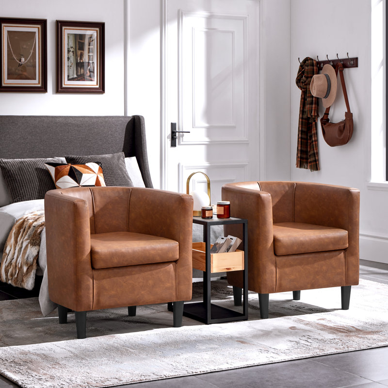 Birkan Faux Leather Armchair