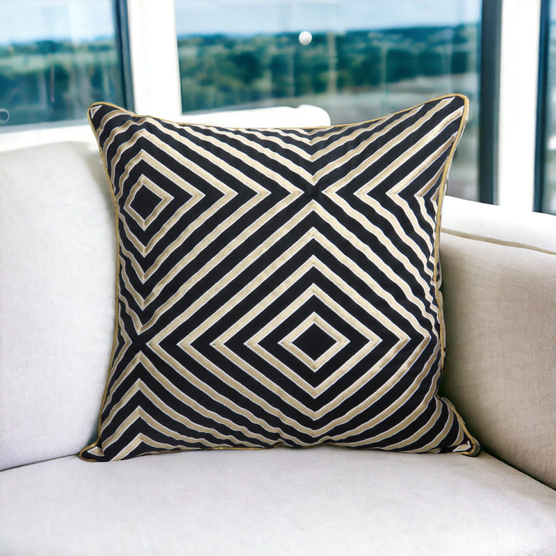 Embroidered Reversible Pillow Cover