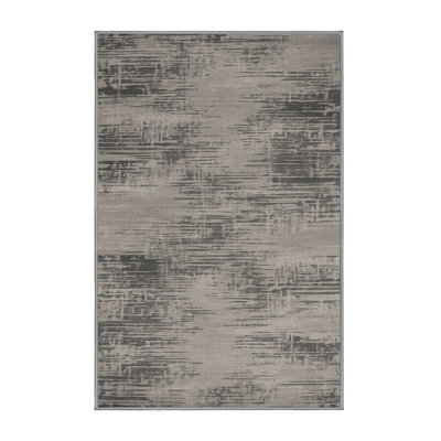 Tapis abstrait gris lavable à la machine