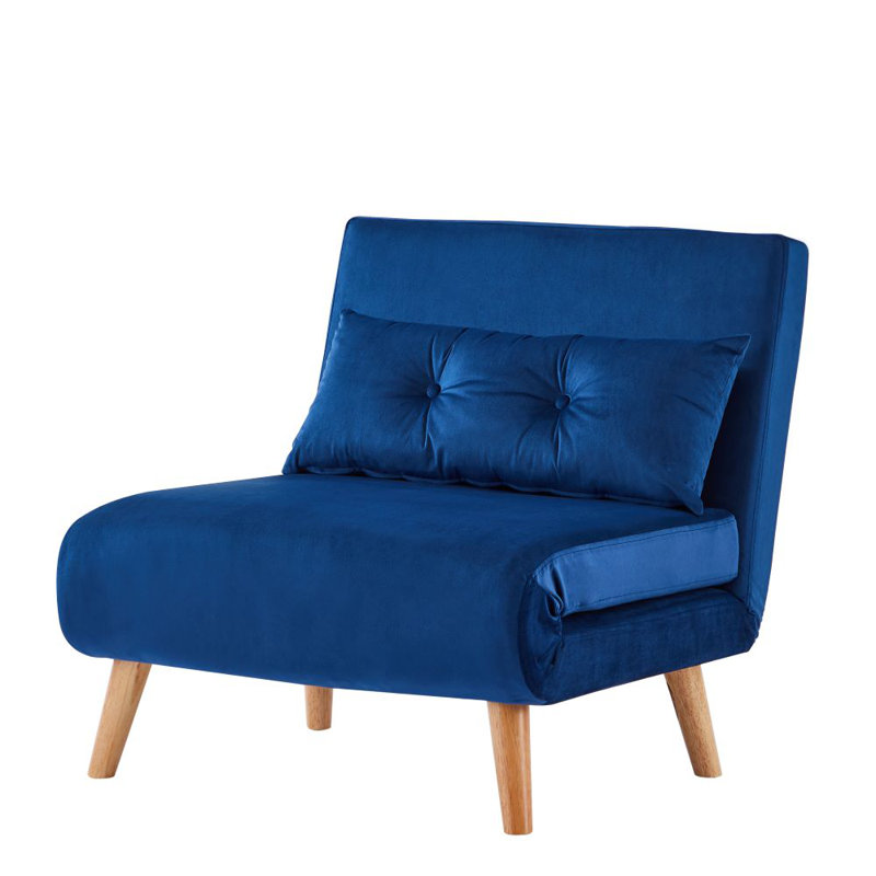 Sisk Velvet Accent Chair, Blue