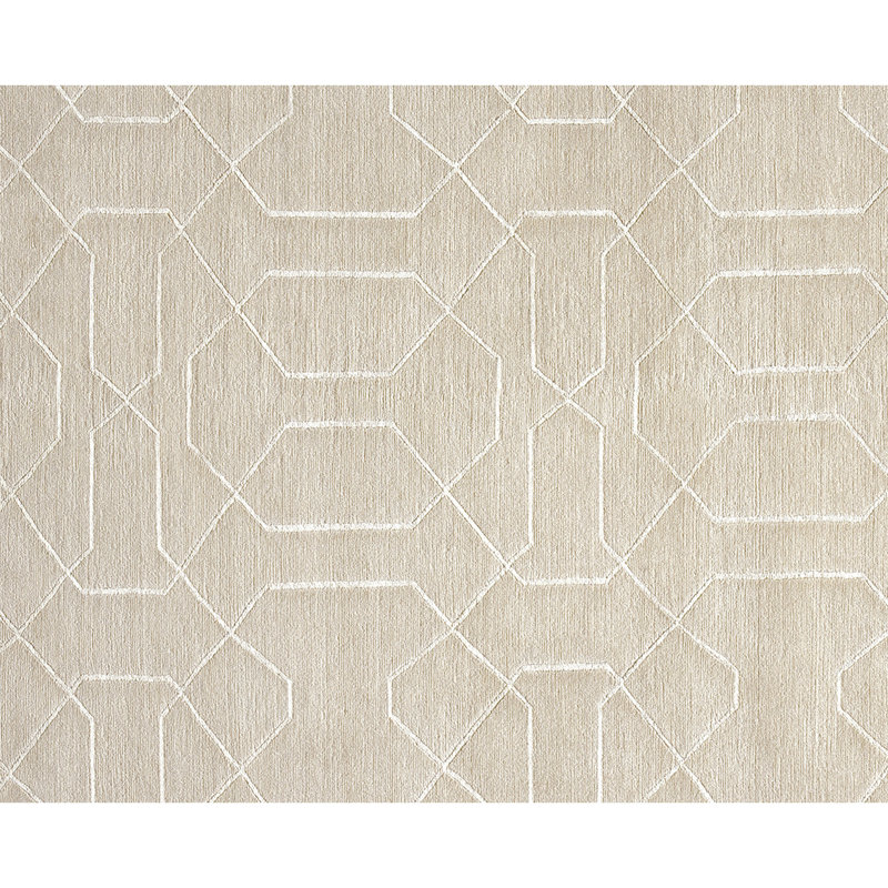 Geometric Area Rug in Ivory/Gray, Rectangle 3' x 5'