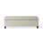 Rectangular Faux Leather Storage Ottoman with Solid Wood Legs in Ivory