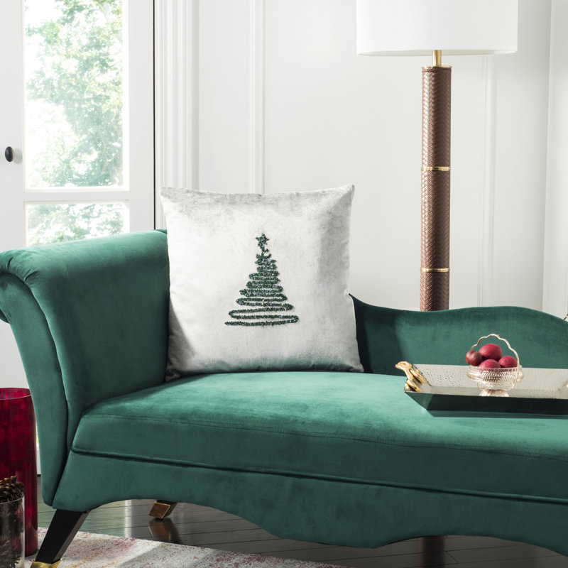  Enchanted Evergreen Throw Pillow, Gray/Green