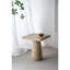 Table d'appoint carrée crème avec base piédestal 20 po x 20 po x 24 po