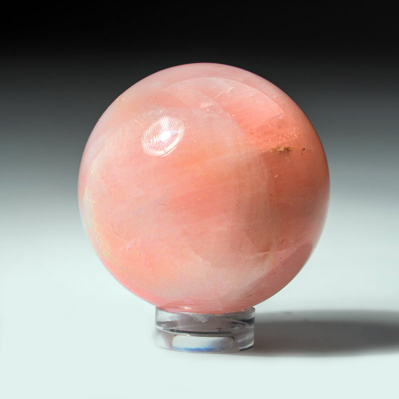Sphère polychrome polie de Madagascar, Rose, H 1,5 po x l 1,5 po x P 1,5 po
