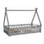 Lit simple en forme de tente, lit avec garde-corps, lattes et porte, gris-1502258153