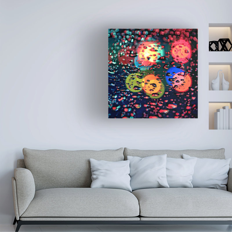 «Rainy Abstract» par Beata Czyzowska, impression sur toile tendue, H 35 po x l 35 po x p 2 po
