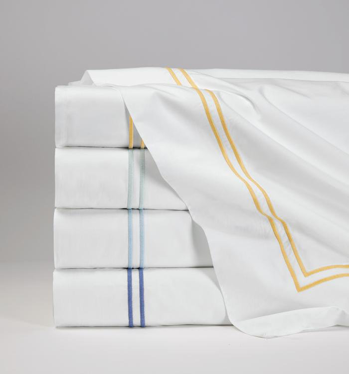 Grande Hotel Percale Flat Sheet, King Flat Sheet, White/Mist