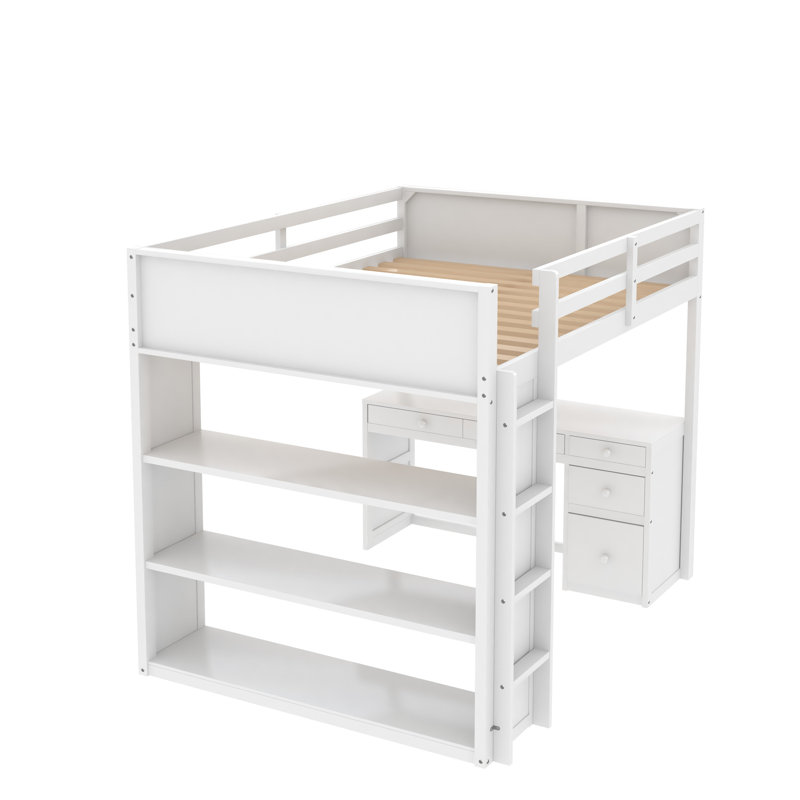 Lit mezzanine double Jaylee par Harriet Bee, Blanc