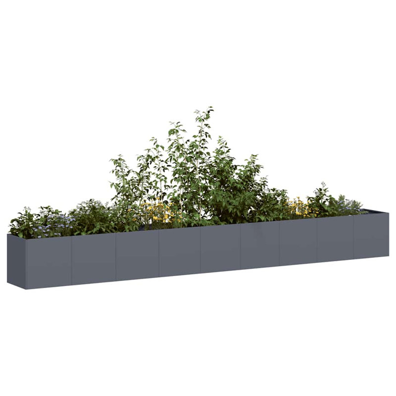 Metal Planter Box, 15.75" H x 141.73" W x 15.75" D, Anthracite