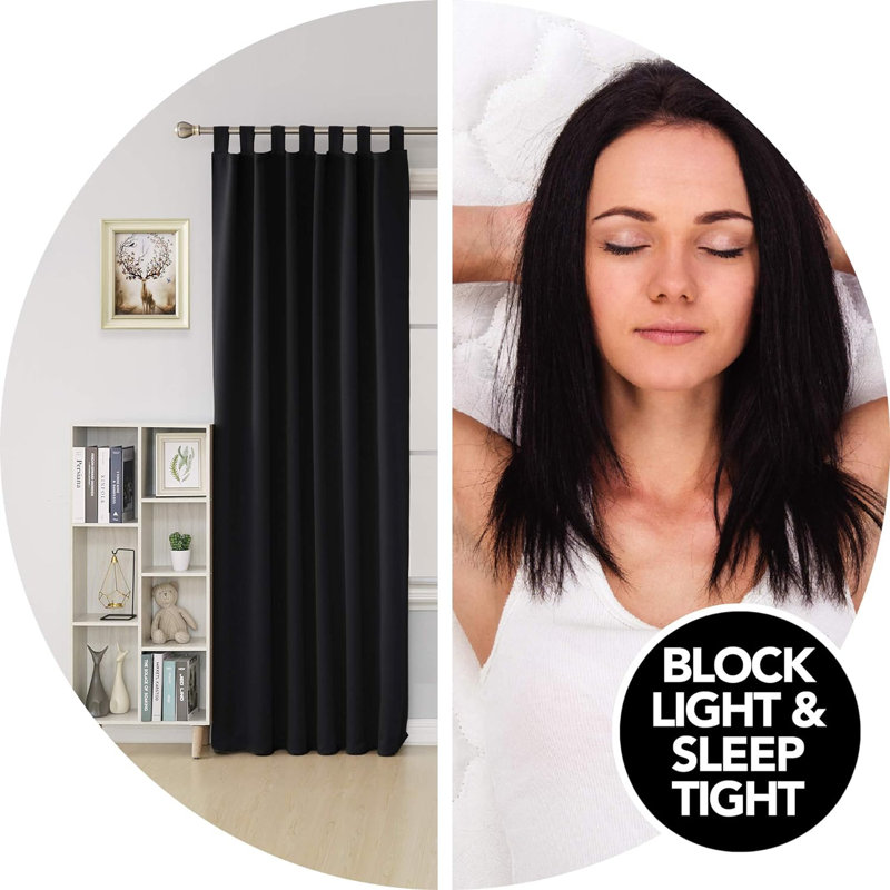 Blackout Curtain, 140cm wide x 175cm high, Black