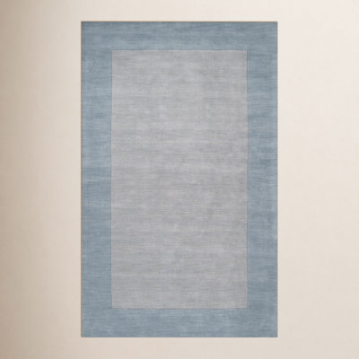 Dolma Gray Aqua Hand-Loomed Wool Rug