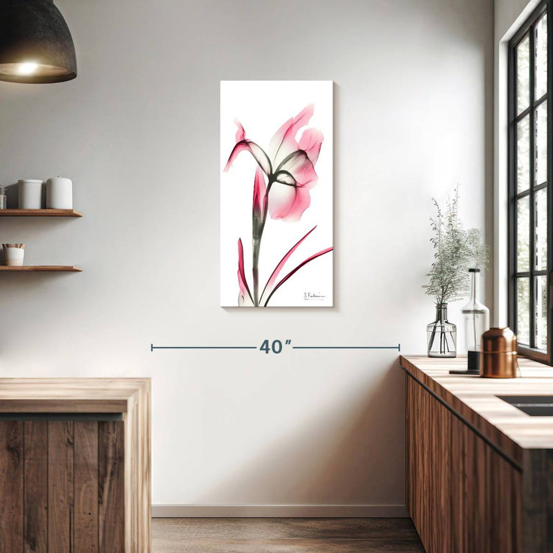 Iris rose infusé II, H 36 po x l 18 po
