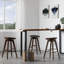 Tabouret de bar et de comptoir pivotant en bois massif Basnti-449026041-449026046