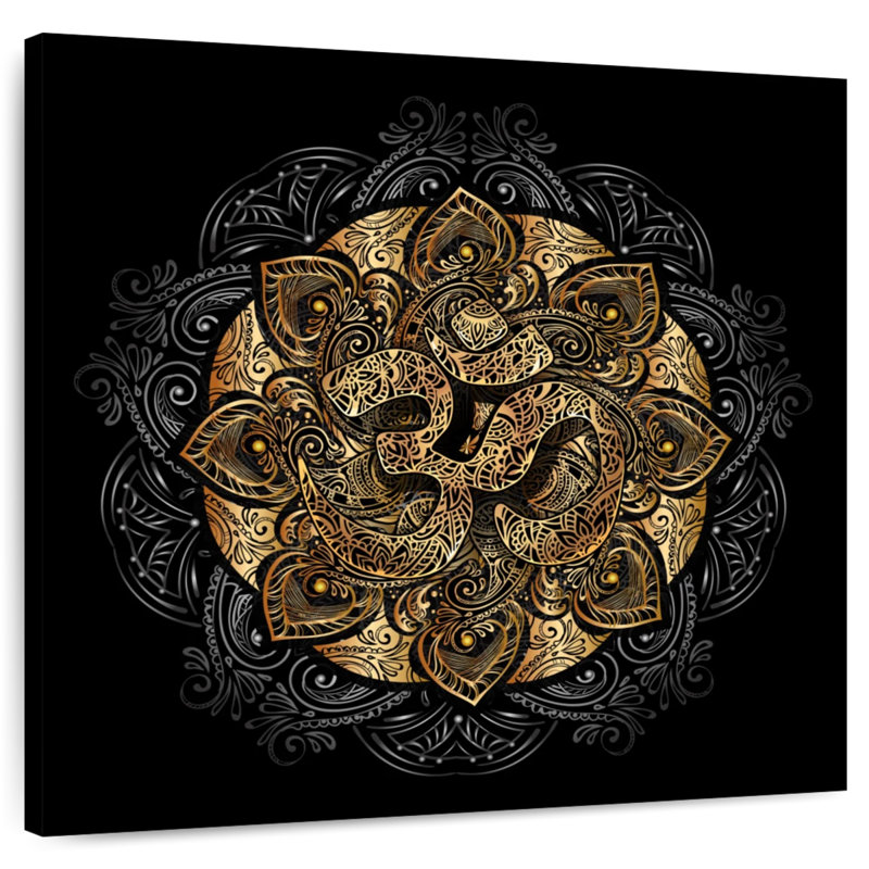 Mandala Kerrick avec symbole Om, H 33 po x l 33 po