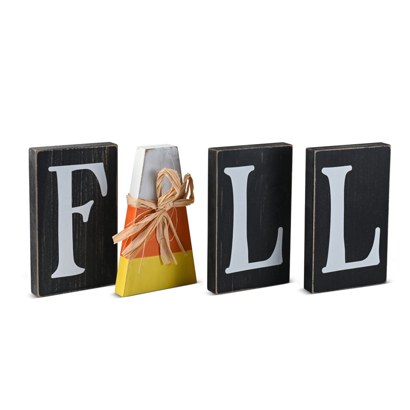 Ensemble de blocs de lettres en bois 4 pièces Sesena