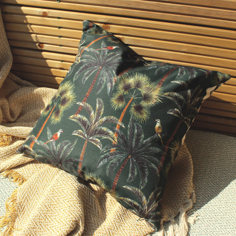 Indoor / Outdoor Floral Square Cushion Cover