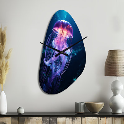 Ethereal Glow Jellyfish I - Fall Shape Large Jellyfish 3D Wall Clock