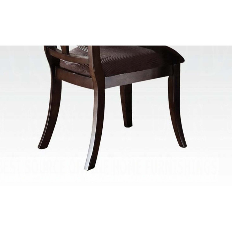 Chaise d'appoint en microfibre brune et finition noyer foncé, ensemble de 2