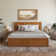 Amear Solid Wood Foundation Bed with Matching Footboard and Built-in USB Charger