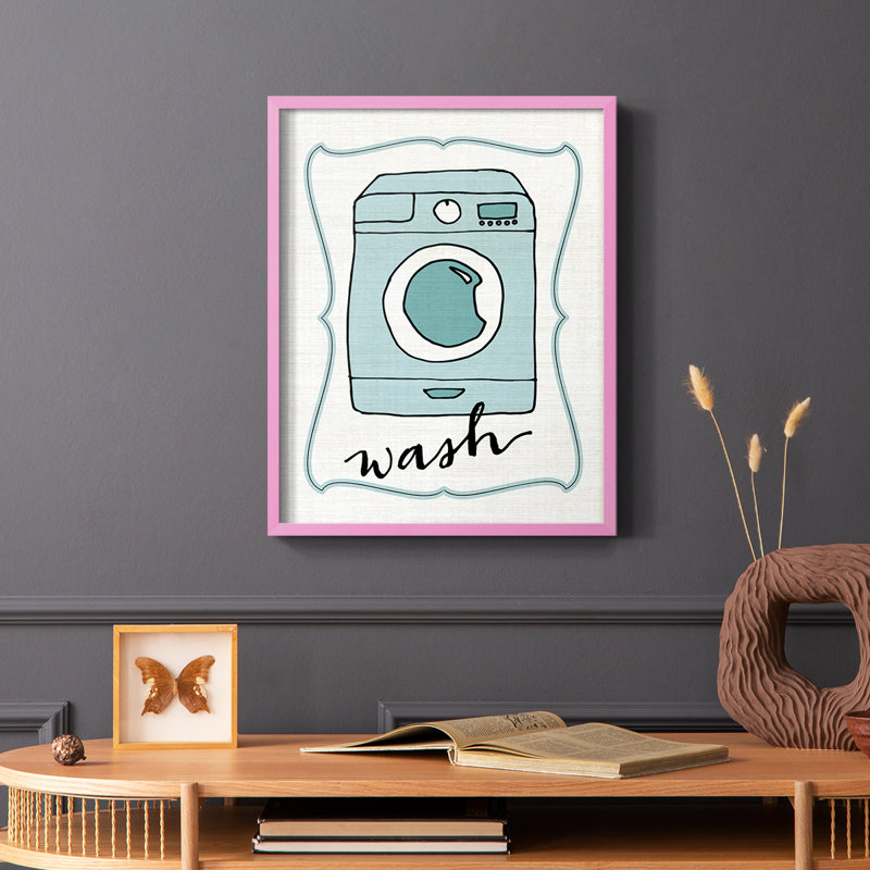 Wash Framed Print - Solid Wood, Pink, 10" H x 8" W