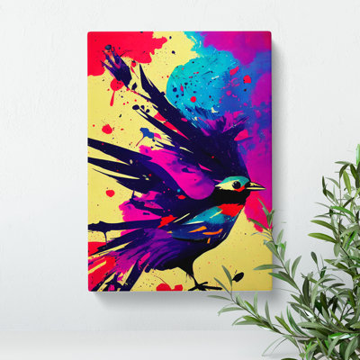 Paint Splash Bird No.4 - Wrapped Canvas