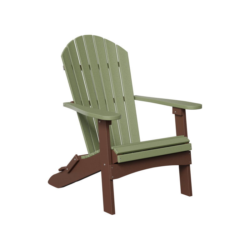Berlin Gardens Comfo Back Folding Adirondack Chair, Sage/Chocolate Brown