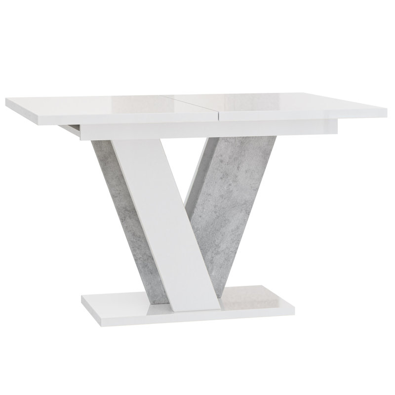 Jevan Rectangular 160Cm L x 90Cm W Dining Table, White, White/Grey
