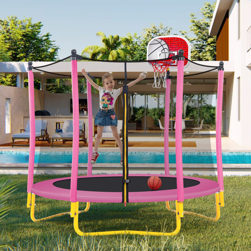Trampoline pour enfants_76,5 po x 65 po x 65 po, Jaune