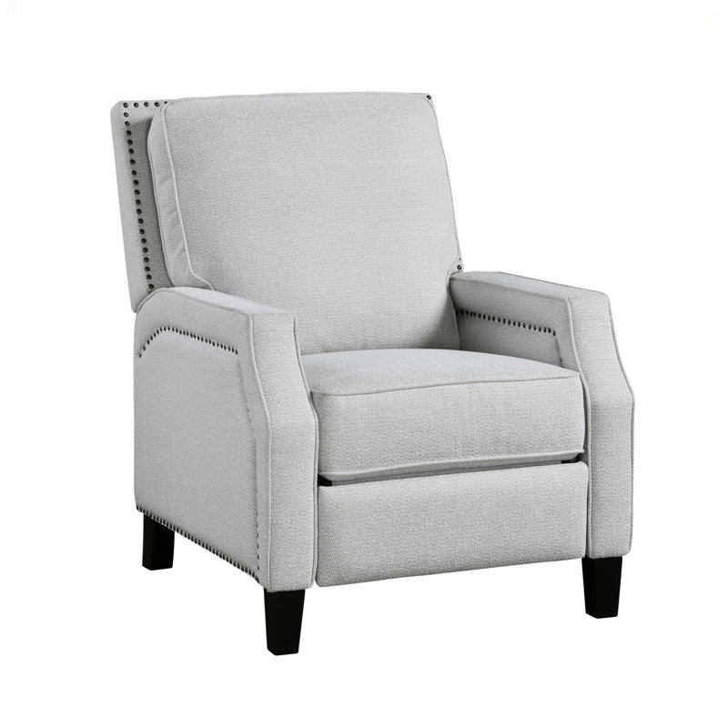 Fauteuil inclinable à dossier poussoir de style transitionnel en chenille de style transitionnel à dossier poussoir