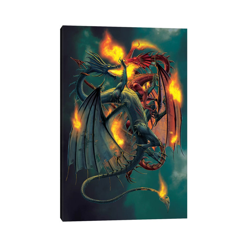 Clash of the Titans by Vincent Hie - Graphic Art Print on Canvas, Wrapped Canvas, 30.48 cm H x 45.72 cm W