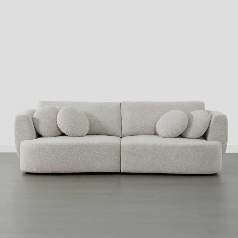Aneika 104''W 2-Piece Curved Modular Oversized Sofa, Gray