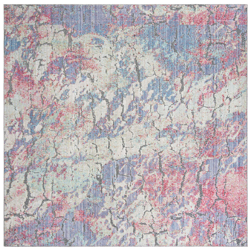 Tapis abstrait Higginson Provance Performance, Carré 6 pi 7 po