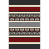 Pascal Red/Gray Area Rug