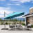 10' Square Lighted Cantilever Swivel Umbrella with Solar Powered LED Swivel and Base-67120586