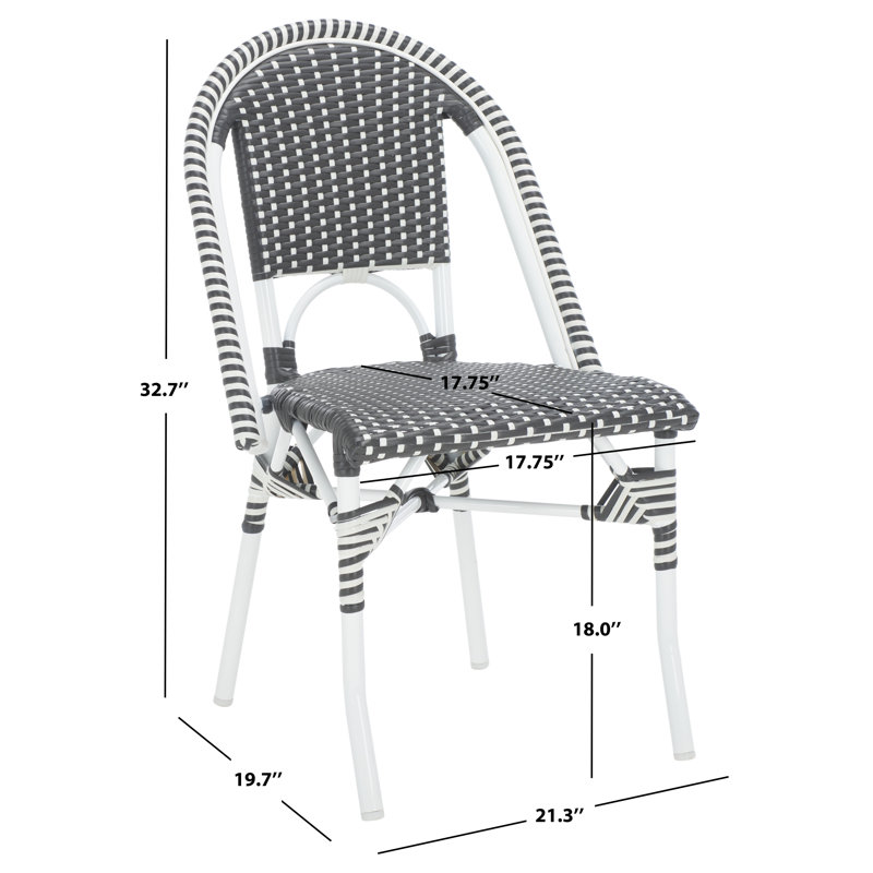 Torino Outdoor Dining Side Chair, Gray/White