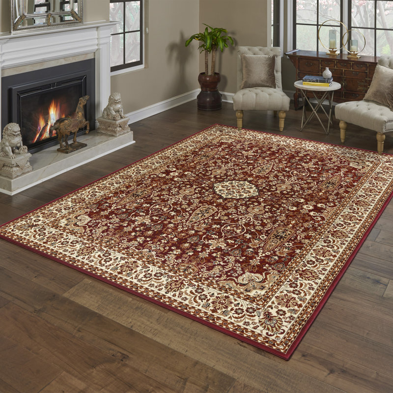Majestic Gordean Traditional Oriental Floral Wide Border Area Rug, Rectangle 5'3" x 7'5"