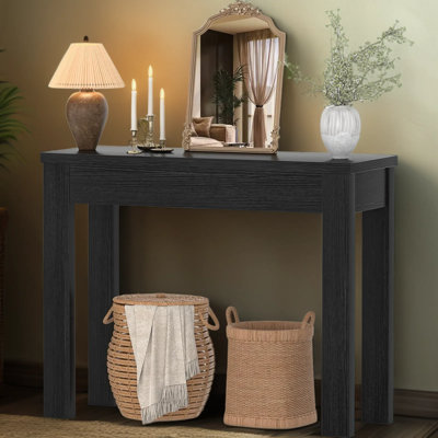 Console Table, 32 Inch Narrow Farmhouse Entryway Table, Solid Wood Sofa Table With Storage Shelf, Long Slim Hallway Table For Living Room, Behind Couch, Entry Foyer, Rustic Vintage Decor