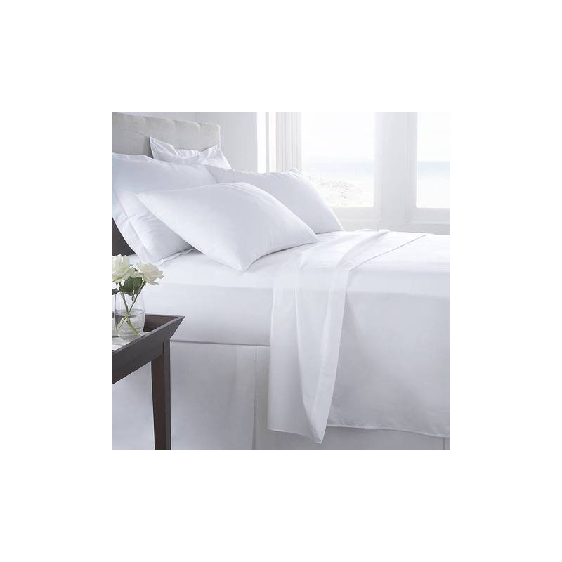 100% Cotton Flatweave Flat Sheet, Super King (6'), White