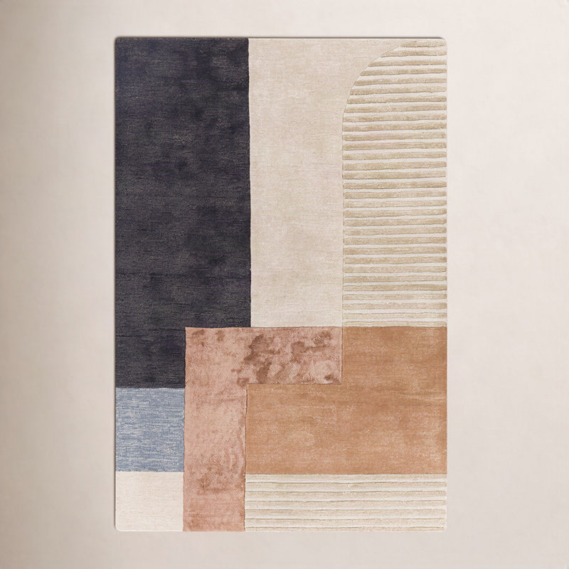 Mora Hand Tufted Geometric Indoor Rug, Rectangle 8' x 10'
