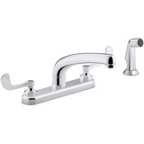 , 1.5 gpm Triton Bowe 1.5 gpm Kitchen Sink Faucet with 8-316 In. Swing Spout, Matching Finish Sidespray, Aerated Flow and Wristblade Handles