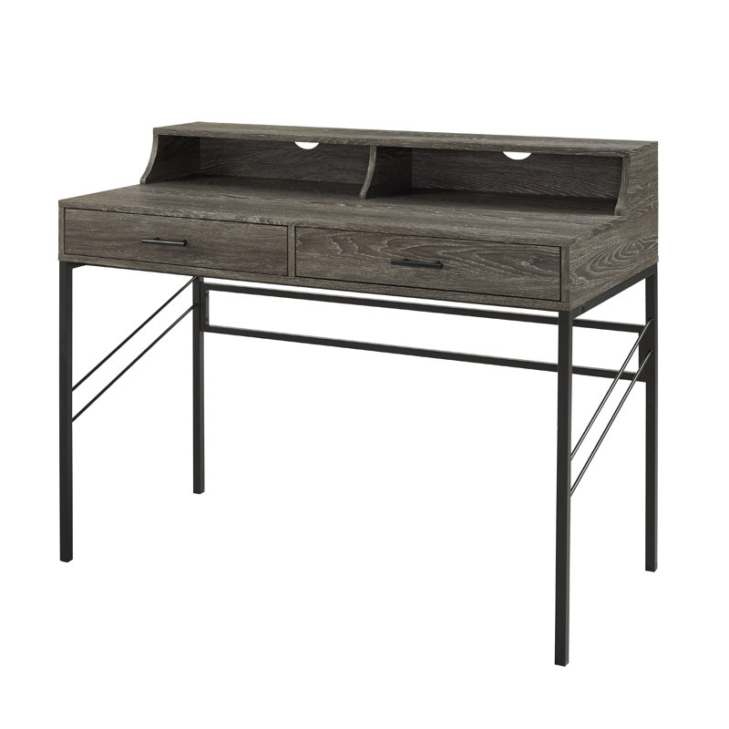Lamarr Metal Base Writing Desk, Cerused ash