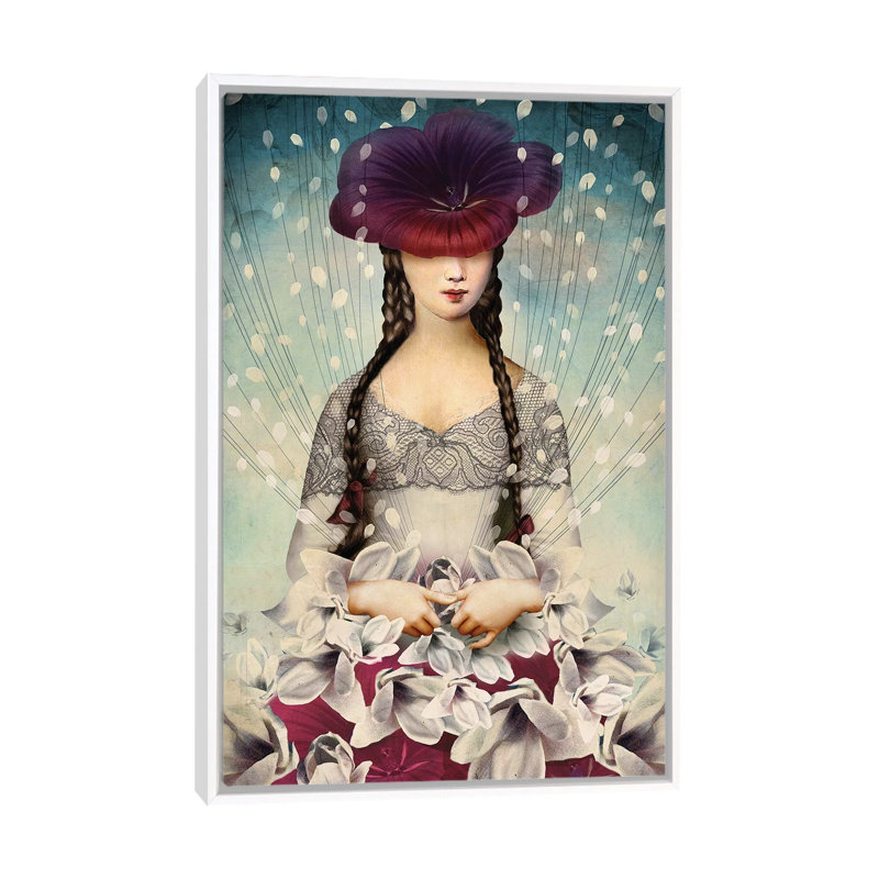 «Bind Flowers» par Catrin Welz-Stein - impression d'art graphique, H 40 po x l 26 po x P 1,5 po, Toile blanche encadrée