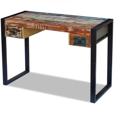 Solid Wood Steel Writing Desk