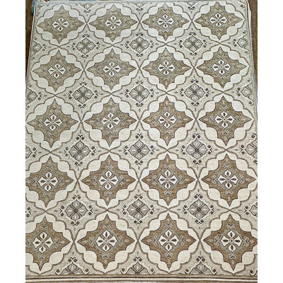 Proprietary Patterns Wool Geometric Area Rug in Killegray Ivory