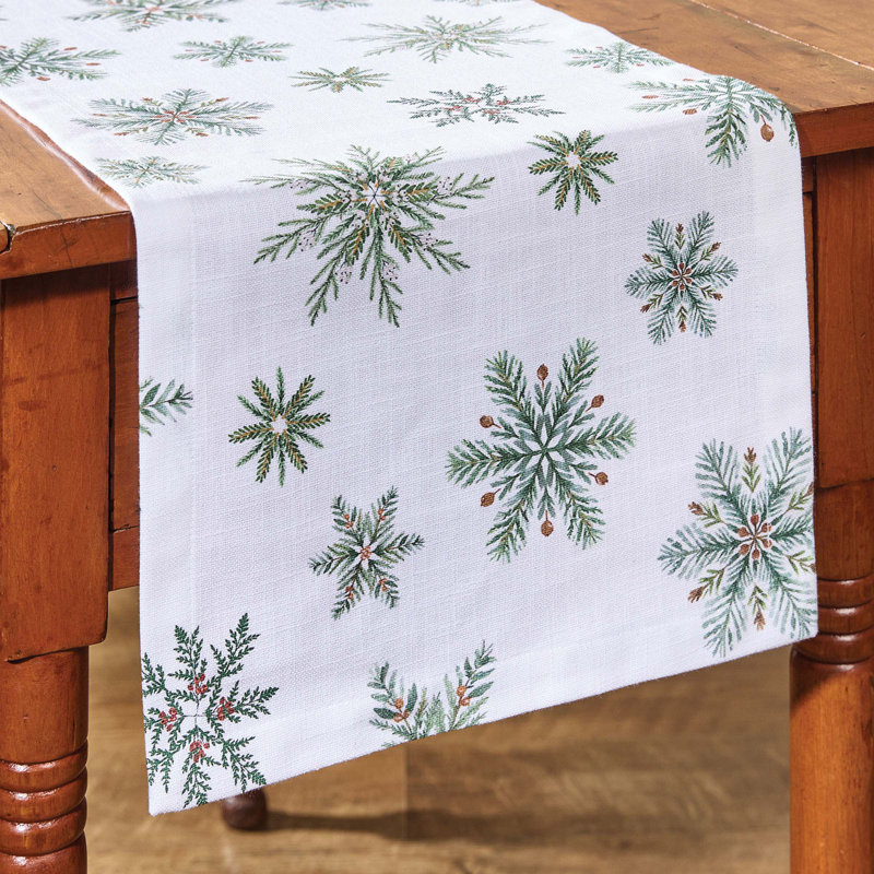  Chemin de table Holiday Snowfall 13 po x 36 po, L 36 po x l 13 po