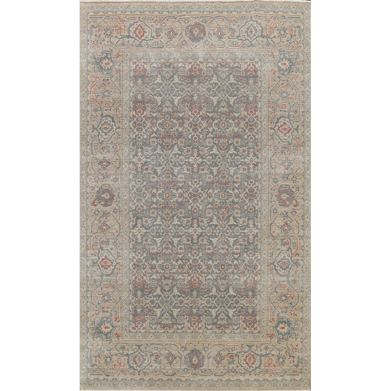 Tapis oriental vert foncé / beige / rouge