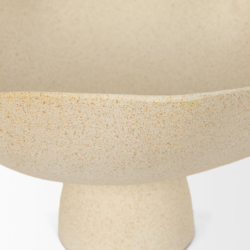 Bol décoratif en métal Sabine, H 8,25 po x l 19,69 po x P 15,75 po, Beige