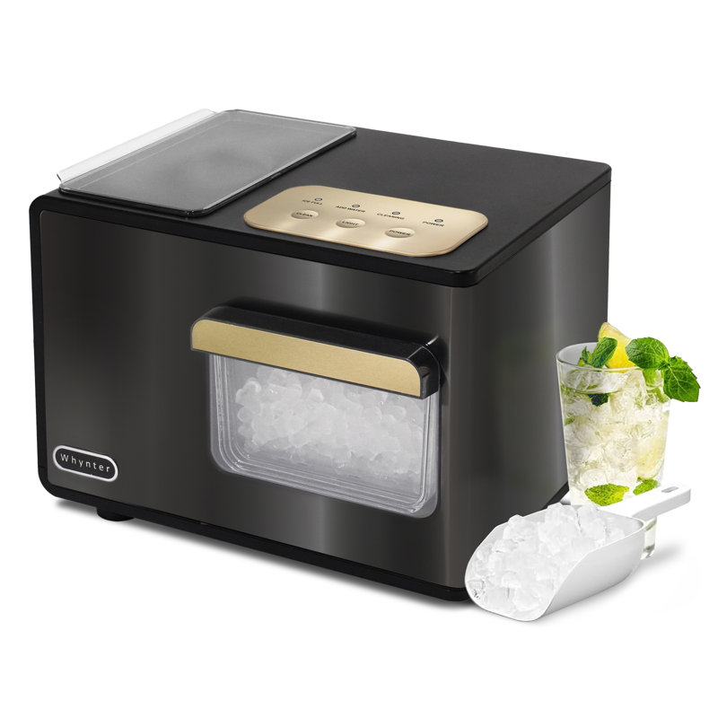 Whynter SonicSnö Countertop Nugget Ice Maker 40lbs/24hrs Chewable Pebble/Sonic Type Ice, Gold/Black